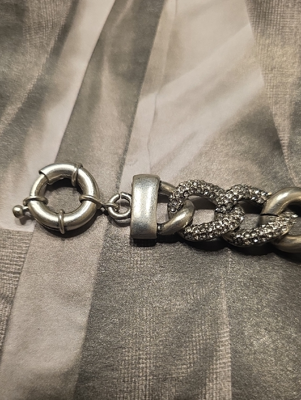 Chunky Rhinestone Link Bracelet - Picture 6 of 10